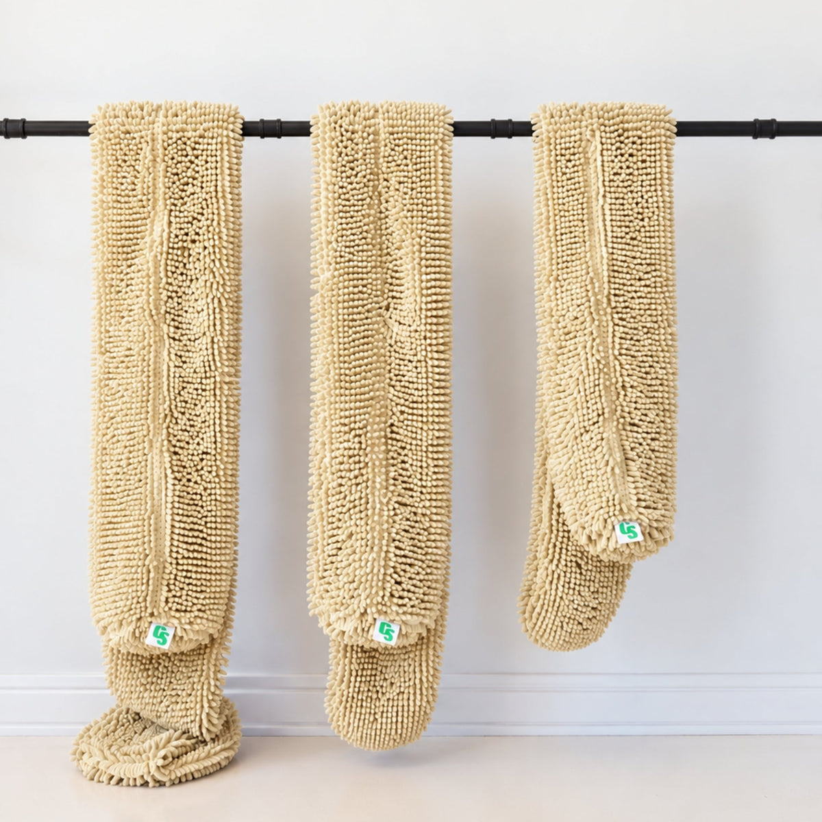 M, L & XL CrateSnake Original Cover in Beige hanging up